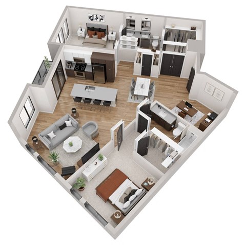 bedroom floor plan an in 3d